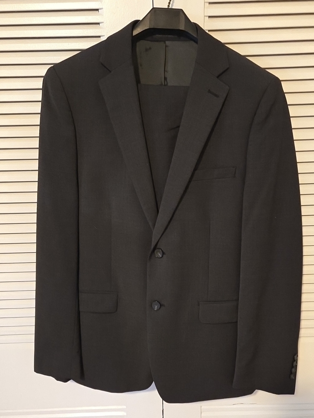 Calvin Klein Charcoal Two-Button Sport Wool Suit